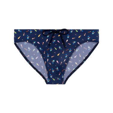 Summer Swim Mini Briefs | Navy Print 402994-I0RA